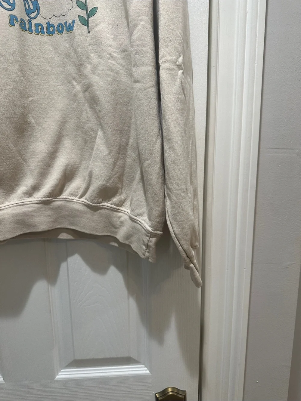 Cream Graphic Crewneck Sweatshirt - Unknown Brand